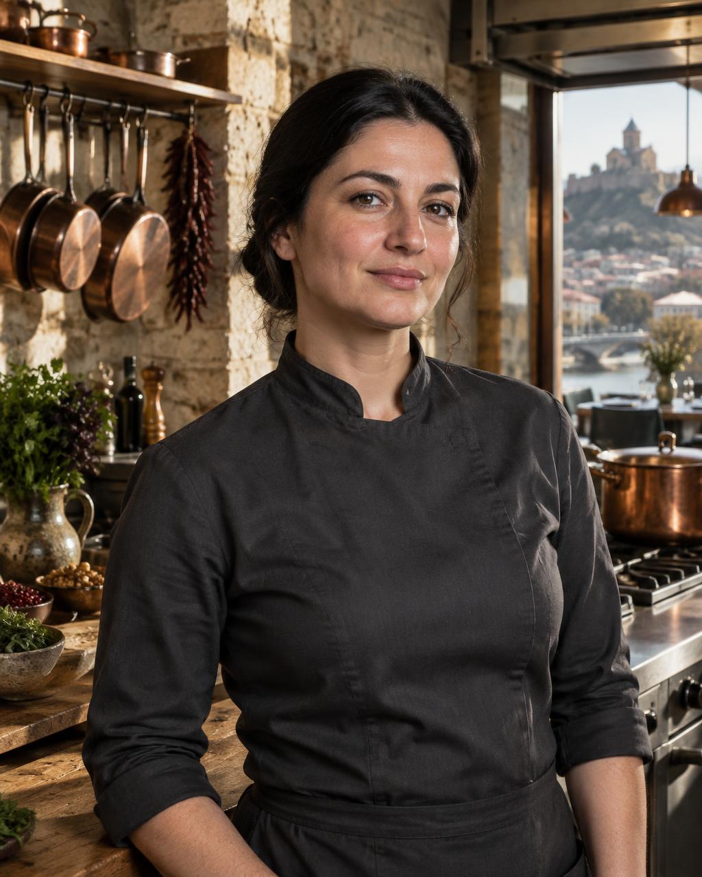 Chef Nino Beridze in the Mze kitchen